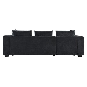 Modern L Shaped Sectional Sofa With Upholstery And Wooden Storage
