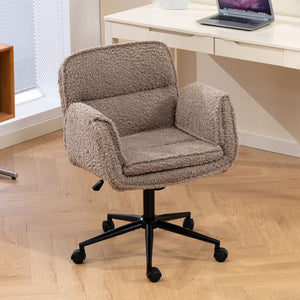 Criss Cross Swivel Desk Chair With Adjustable Armrests & Wheels For Home Office