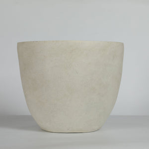 Round Concrete Planter Set of 2, Large Outdoor Indoor Handmade Rustic Decorative Planter Pots with Drainage Holes