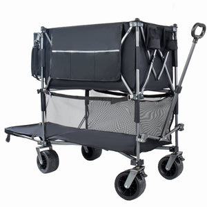 55" Heavy Duty Double-Layer Wagon with Brakes