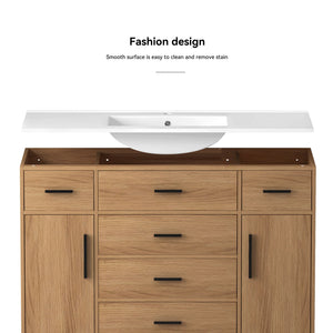 Bathroom Vanity With Abundant Storage 2 Soft Close Doors And 6 Drawers