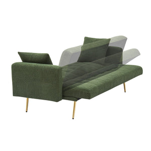 Teddy Fleece Sofa Bed With Luxurious Throw Pillows