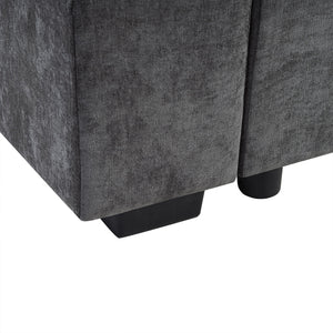 Modern L Shaped Sectional Sofa With Upholstery And Wooden Storage