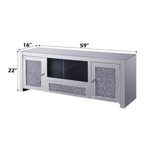 Noralie Mirrored & Faux Diamonds TV Stand (Assembled)