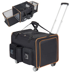 2 in 1 Large Cat Carrier for 2 Cats with Rolling Wheels and Expandable Design