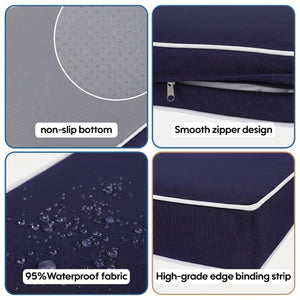 Cushion Covers for 7-Piece (6-Seaters) Wicker Rattan Sectional Sofa - Navy Blue