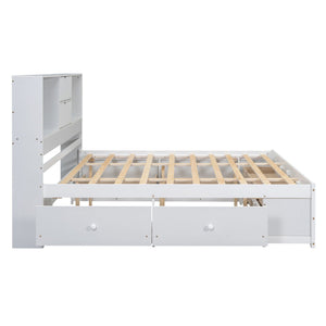 Platform Bed With Storage Headboard And 8 Drawers