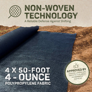 DeWitt Non Woven 4 Oz Filter Fabric Patio or Sidewalk Protection Cover, 4' x 50'