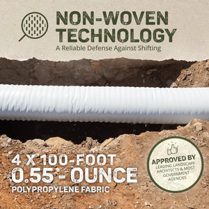 DeWitt .55 Oz Septic Fabric with Non Woven Polypropylene Material, 4' x 300' - TRAPSKI