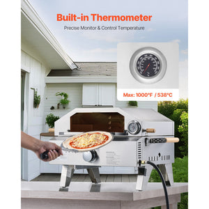 Outdoor Pizza Oven, 13 in Gas Fired Pizza-Maker