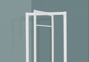 Coat Rack Hall Tree Free Standing Hanging Bar Entryway White