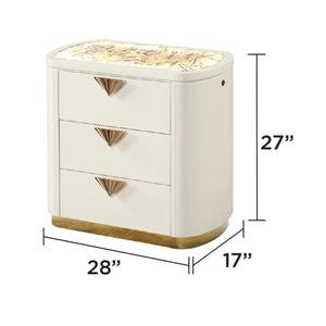 La Pierre - 3 Drawer Nightstand - Beige