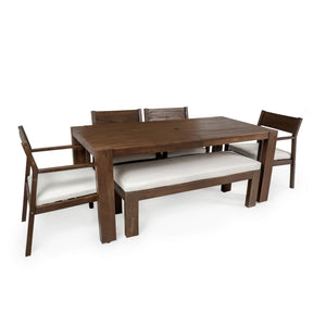 Outdoor Dining Set Rectangular Table With Umbrella Hole