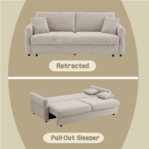 Haran Fabric Pull-Out Sleeper with Storage