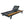 Black Iron + Teak Finish Wood Chaise Lounge Frame