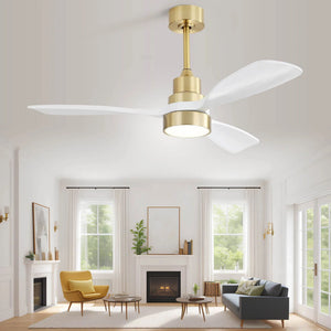 Indoor Ceiling Fan with Dimmable LED Light, 6-Speed Remote, Reversible Blades