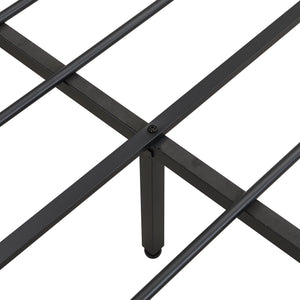 Modern Bed Frame With LED Lights, Upholstered Headboard, USB Charging