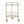 Round Bar Cart with Tempered Glass Shelves and Gold Accents