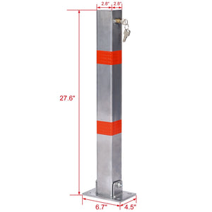 Square Parking Bollard Pole Barrier With Lock for Car Parking Protection and Home Garage