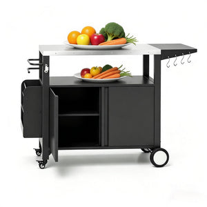 Convenient Kitchen Island, Movable Grill Cart Table, Oven Table, Versatile Bar Cart