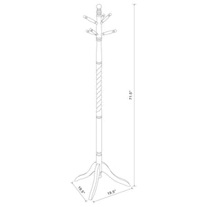Coat Rack With Post Traditional Entryway Organizer With 6 Hooks - Brown