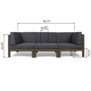 Oana 3 Piece Sofa Set With Water Resistant Cushions