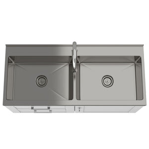 Shaker - Modern Wide Laundry Cabinet With Faucet And Sink - White