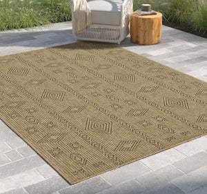 Earth GC_NTL1002 Jute/Mocha Indoor/Outdoor Area Rug