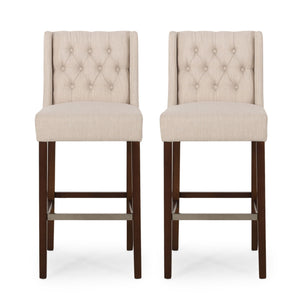 Solstara Upholstered Dining Barstool with Button Tufted and Wing Back