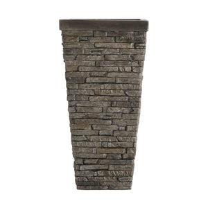 Tall Stone-Effect Square Planter