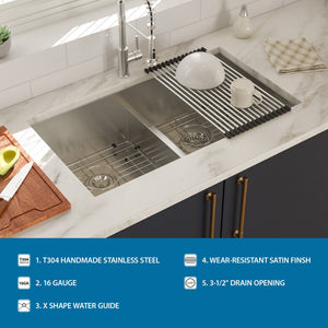Modern Double Bowl Undermount Sink Design With 10" Deep Basins