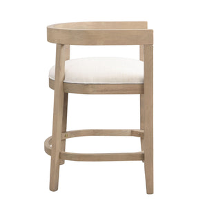 Modern Rubberwood Counter Stool Set With Upholstered Seats