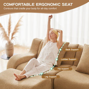 Soft Teddy Fabric Boneless Sofa