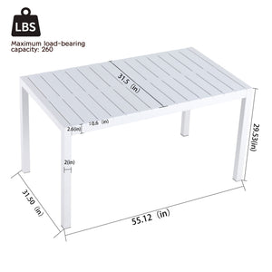 4 Piece Set Of Modern Striped Color- Blocking Single Chairs With Long Table