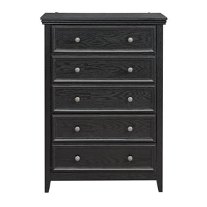 Modern 5-Drawer Black Dresser for Living Room Storage