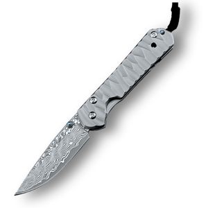 Diamond Japanese EDC Pocket Knife with VG10 Damascus Blade, Titanium Handle & Sheath - TRAPSKI