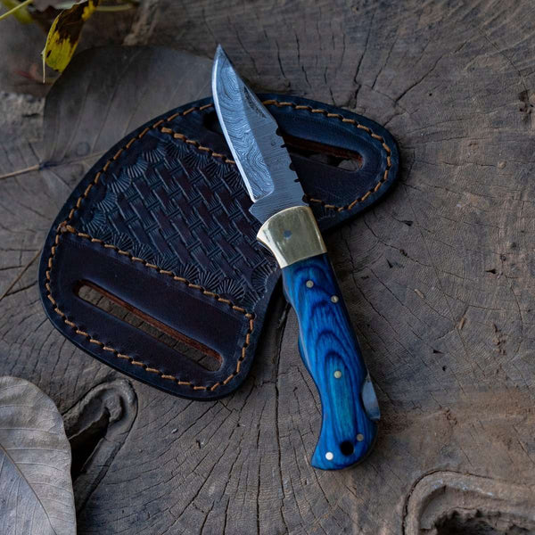 Diamond Pocket Knife with Pakka Wood Handle