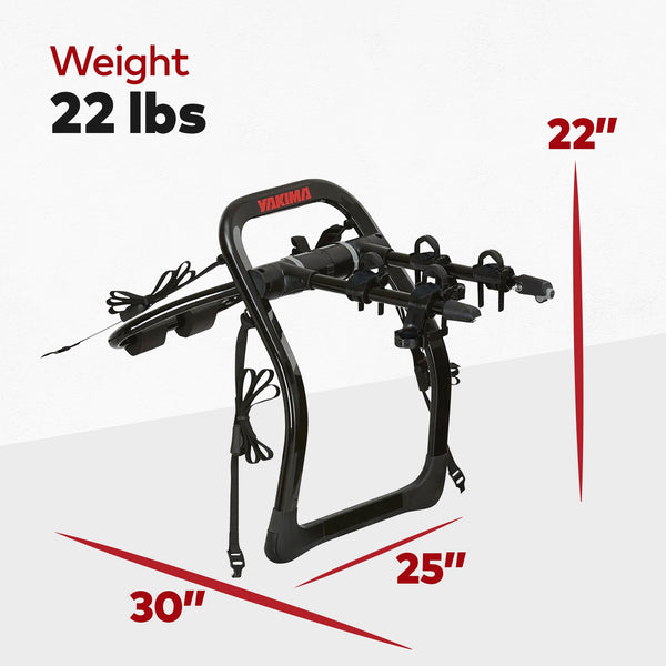 Yakima FullBack 2 Bike Capacity Trunk Bike Strap Rack with ZipStrips, Black