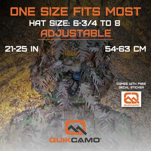 3D Leafy Camo Face Mask Bucket Hats in Mossy Oak and Realtree - Adjustable OSFM