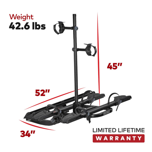 Yakima OnRamp 2 Inch EBike Hitch Mounted Bike Rack Holds 2 Bicycles, Black