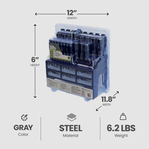 Master Mechanic Screwdriver & Bits Made of Chrome Vanadium Steel, 100 Piece Set