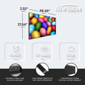 KUVASONG True 1500 Nits LG Panel 55 Inch Sun Readable Smart Outdoor Covered Area