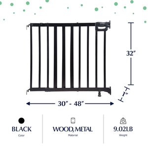 Ingenuity 32 Inch Summer Infant Deluxe Stairway Safety Pet and Baby Gate, Black