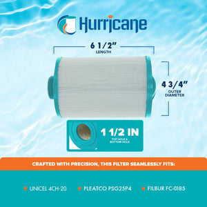 Hurricane 2 Pack HF4H20-01 Advanced Pool and Spa Filter Cartridge Replacement