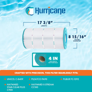 Hurricane HF8409-01 Replacement Spa Filter Cartridge for PA90 and Unicel C-8409