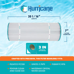 Hurricane 4 Pack HF7470-04 Advanced Pool and Spa Filter Cartridge Replacement
