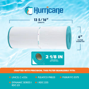 Hurricane 2 Pack HF4326-01 Advanced Pool and Spa Filter Cartridge Replacement