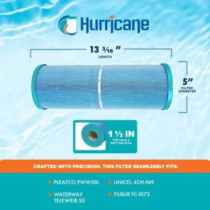 Hurricane 2 Pack HF4H949-01M Elite Aseptic Pool Spa Filter Cartridge Replacement