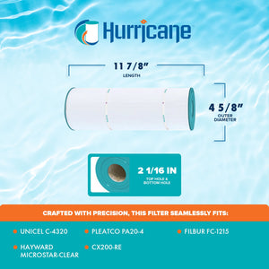 Hurricane HF4320 Replacement Spa Filter Cartridge for PA20-4 and Unicel C-4320
