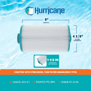 Hurricane 2 Pack HF4H21-01 Advanced Pool and Spa Filter Cartridge Replacement